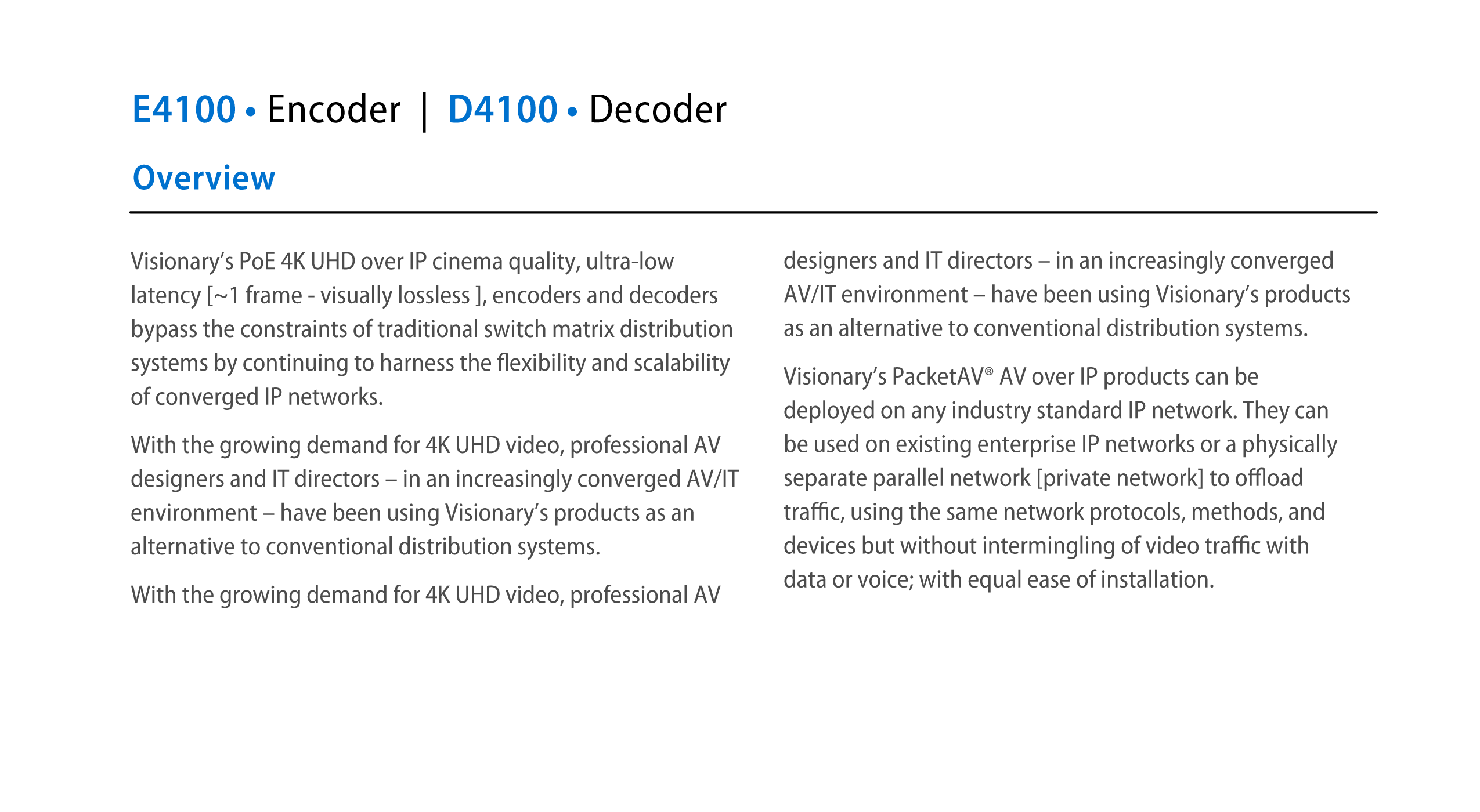 ED4100 - Overview