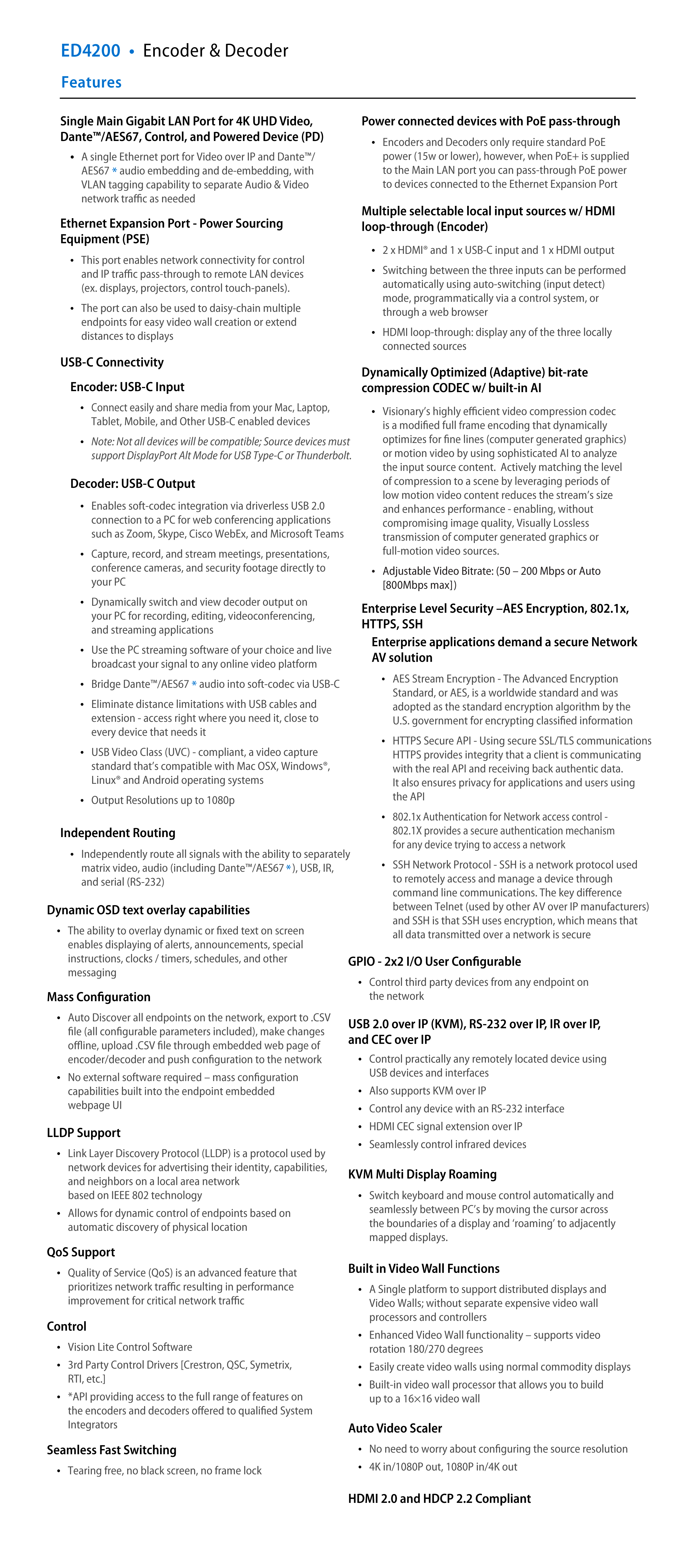 ED4200 Features