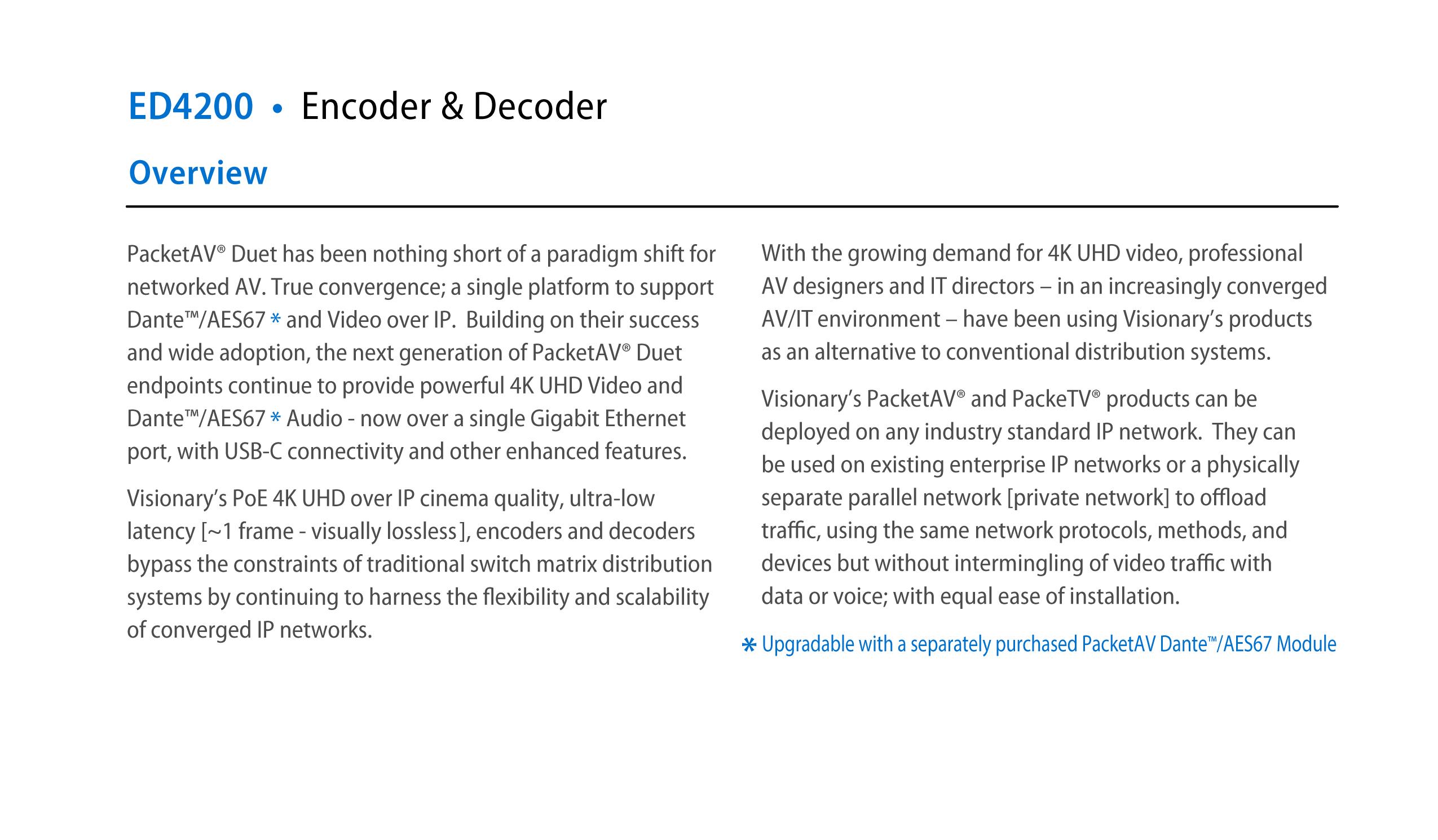 ED4200 Overview